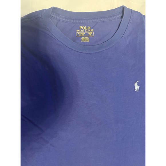 Polo Ralph Lauren Kids Long Sleeve Crew Neck TShirt Blue Pony Logo Size XL 18 20 - Picture 2 of 4
